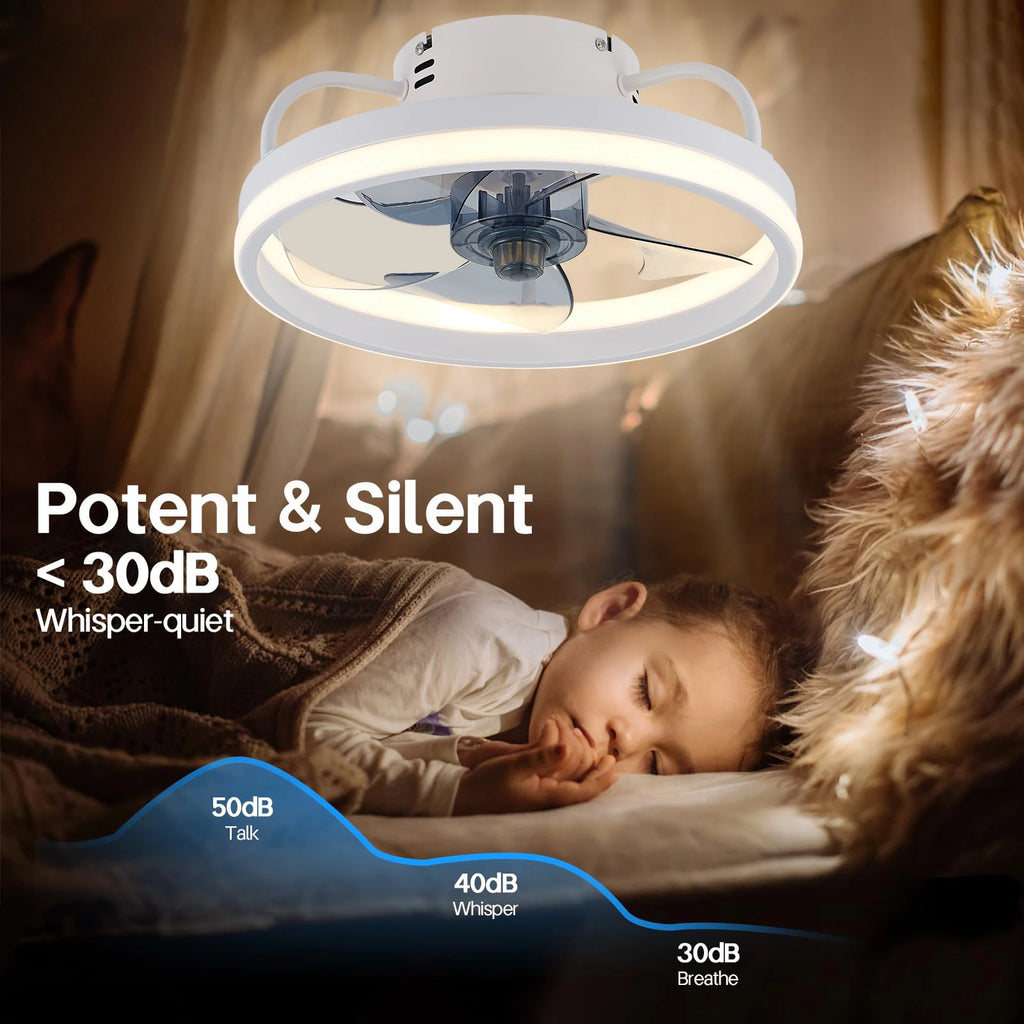 IRALAN  Ceiling Fan with Light Smart Silent Electric Fans lamp Modern 6 wind speed  Remote Control Bedroom Study Livingroom Home