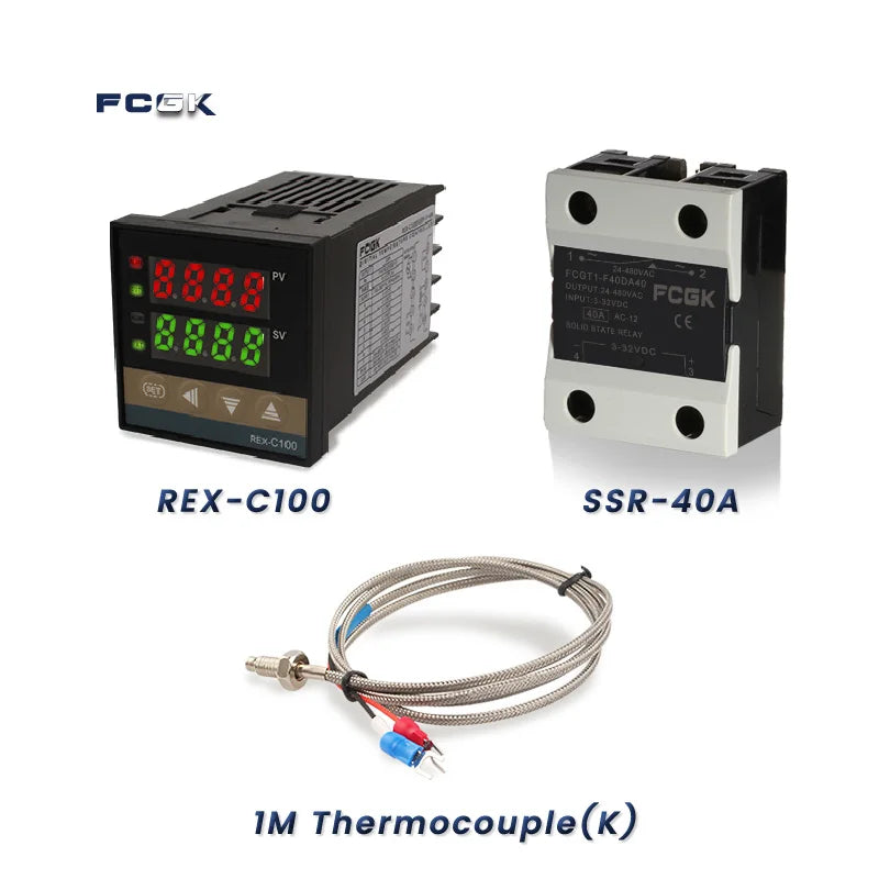 REX-C100 PID Temperature Controller 220v 400 degree Digital thermostat Output 40A SSR K Type Thermocouple