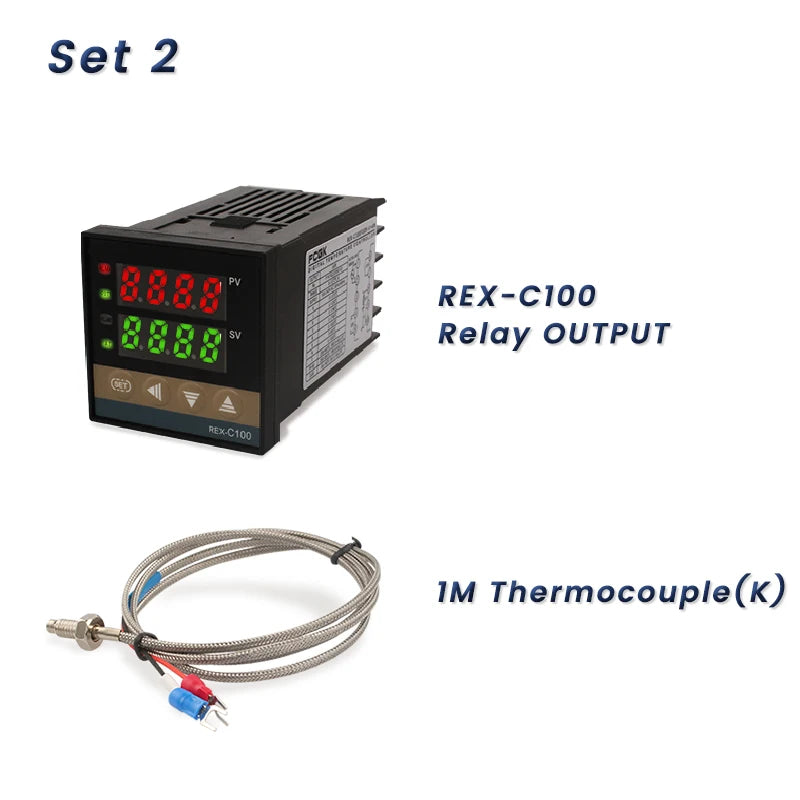REX-C100 PID Temperature Controller 220v 400 degree Digital thermostat Output 40A SSR K Type Thermocouple