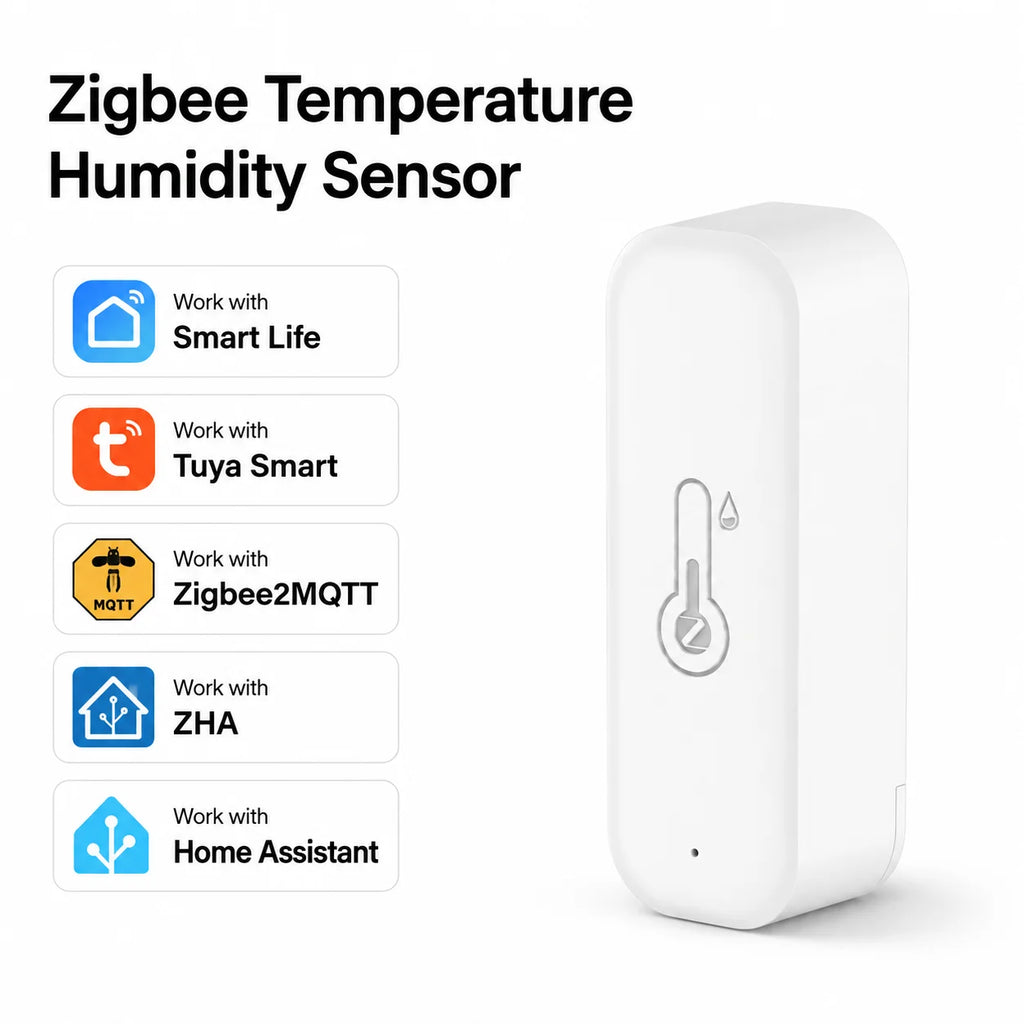 Tuya Zigbee Temperature Humidity Sensor APP Remote Control For Smart Home Work With Yandex Alexa Home Assistant ZHA Zigbee2MQTT
