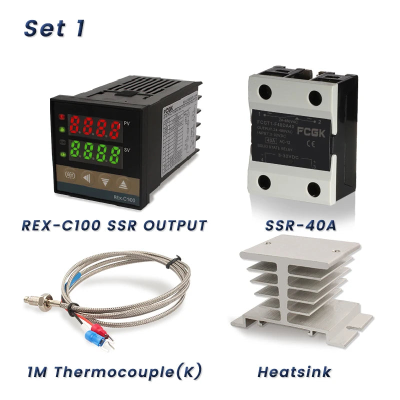 REX-C100 PID Temperature Controller 220v 400 degree Digital thermostat Output 40A SSR K Type Thermocouple