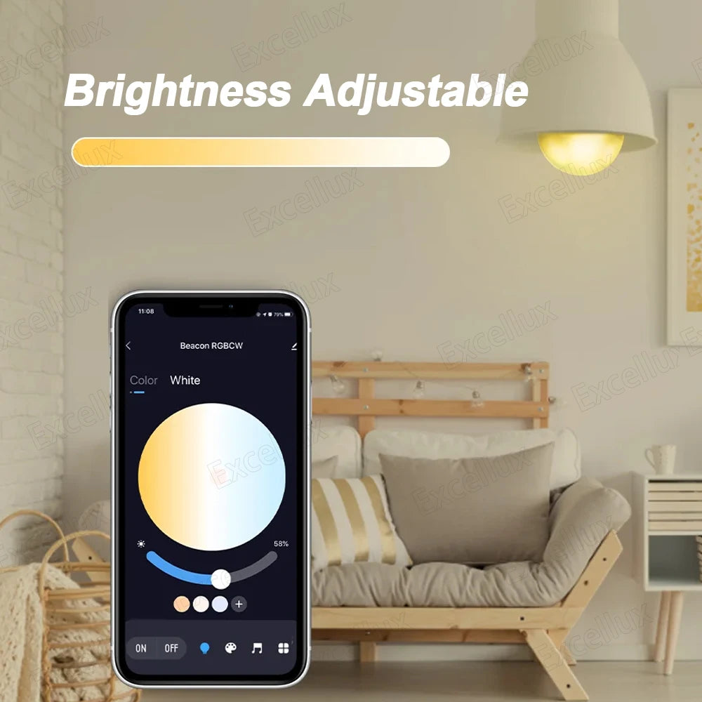 Tuya E27 Led Bulb Bluetooth WiFi Smart Led Lamp App Control 15W RGB C+W Led Light Bulbs Works With Amazon Alexa Google Assistant