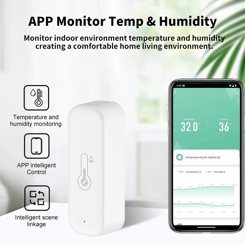 Tuya Zigbee Temperature Humidity Sensor APP Remote Control For Smart Home Work With Yandex Alexa Home Assistant ZHA Zigbee2MQTT