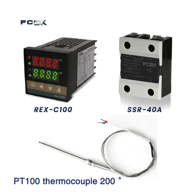 REX-C100 PID Temperature Controller 220v 400 degree Digital thermostat Output 40A SSR K Type Thermocouple