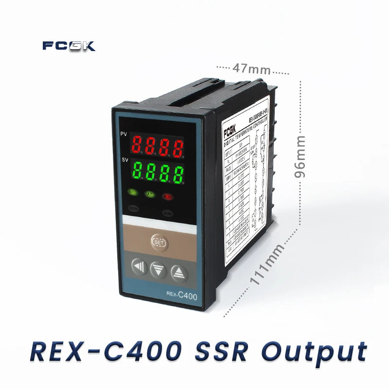 REX-C100 PID Temperature Controller 220v 400 degree Digital thermostat Output 40A SSR K Type Thermocouple
