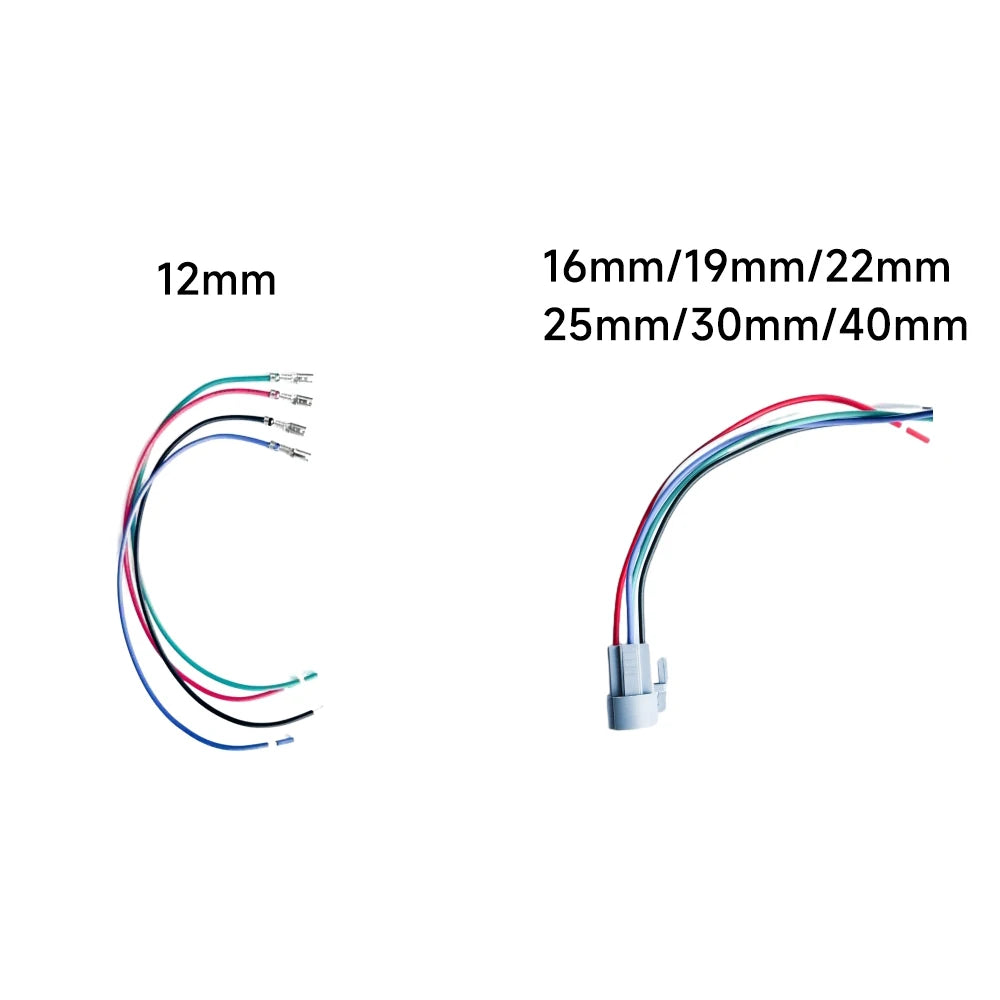 12mm 16mm 19mm 22mm metal push button on off switch power LED light Waterproof Flat circular button 3v 6v 12v 24v 110v 220v ip65