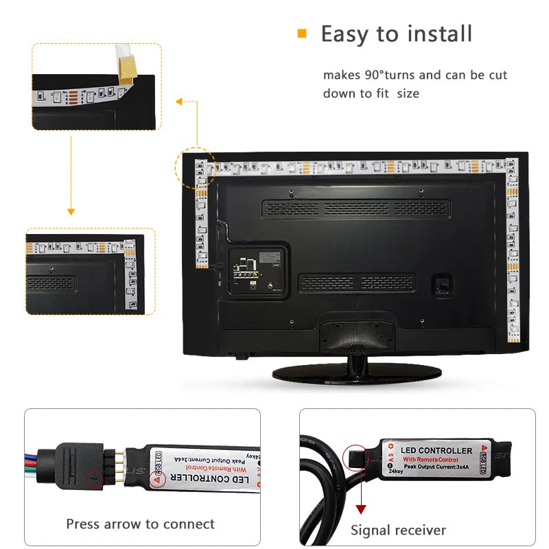 Tuya LED Strip Light WIFI APP Control 5050 RGB Led Lights Alexa Flexible Ribbon Luces Led 5V USB TV BackLight Room Decoration