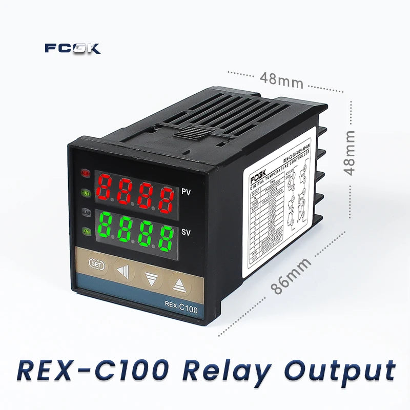 REX-C100 PID Temperature Controller 220v 400 degree Digital thermostat Output 40A SSR K Type Thermocouple