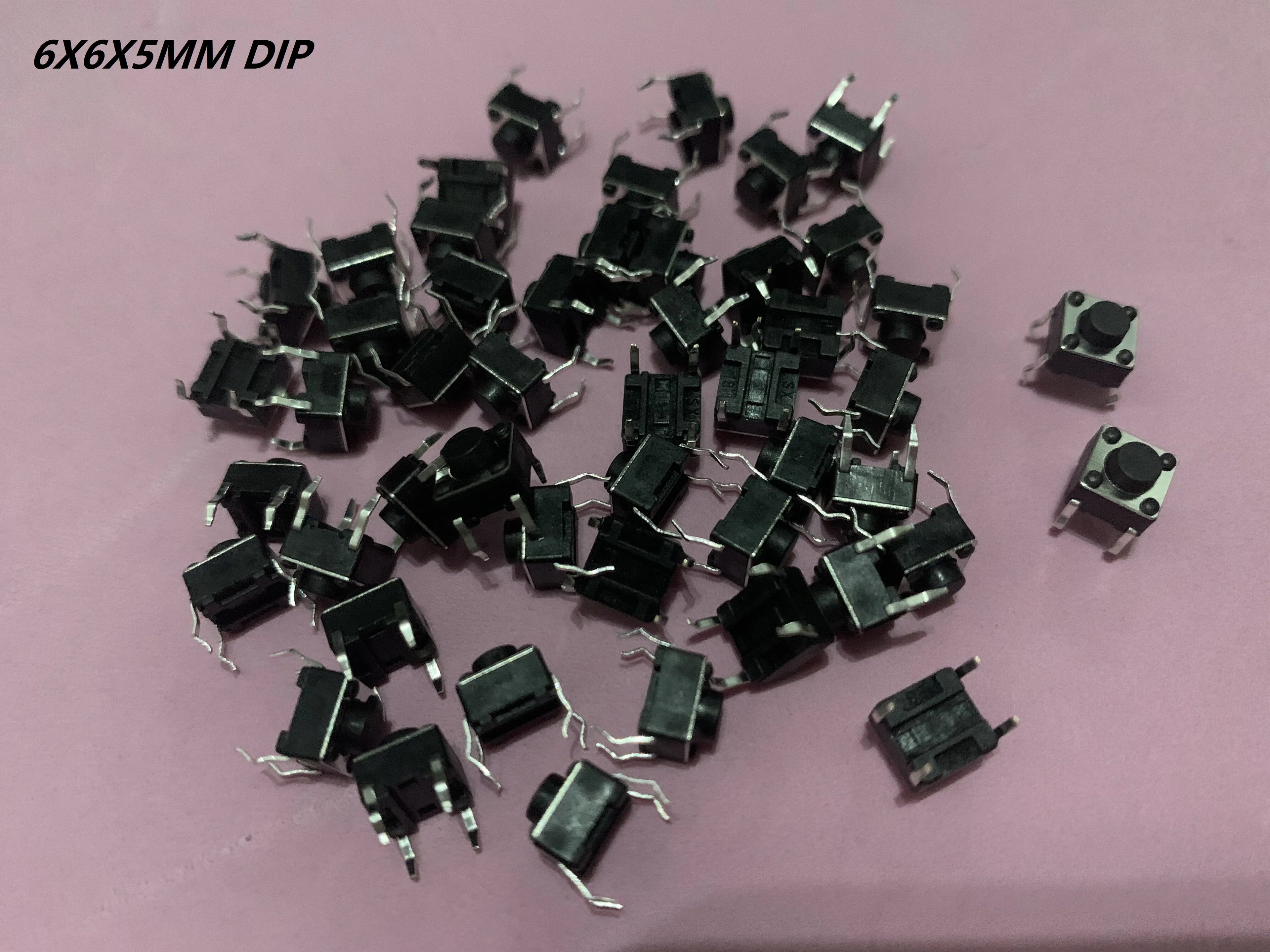 50PCS 6X6X5/4.3/5.5/6/7/8/9/10/13MM Tact Switch Push Button Switch 12V 4PIN DIP Micro Switch For TV/Toys/home use Button