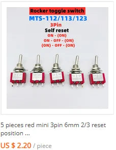 1/4pcs Car 12V 3 Pin Round Rocker Dot Boat LED Light Toggle Switch SPST ON/OFF,5A 250V/10A 125V AC