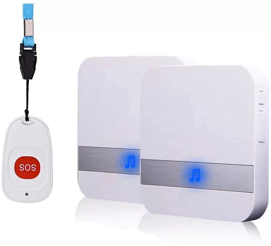 Smart Home Wireless 300M Doorbell Emergency Alarm with Remote Lanyard SOS Button for Elderly People Wireless Pager Doorbell