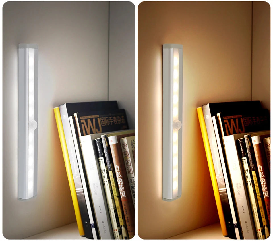 10 LEDs PIR Motion Sensor Wireless LED Night Lights LED Under Cabinet Light  For Staircase Closet Aisle Decorative Night Lamp