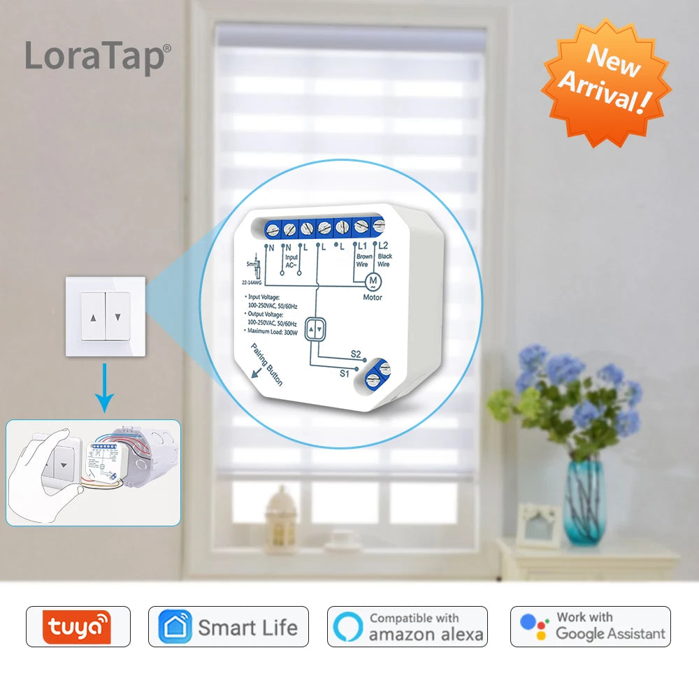 WiFi Smart Curtain Blinds Module Switch Roller Shutter Motor Tuya Wireless Remote Control Work with Alexa Google Home