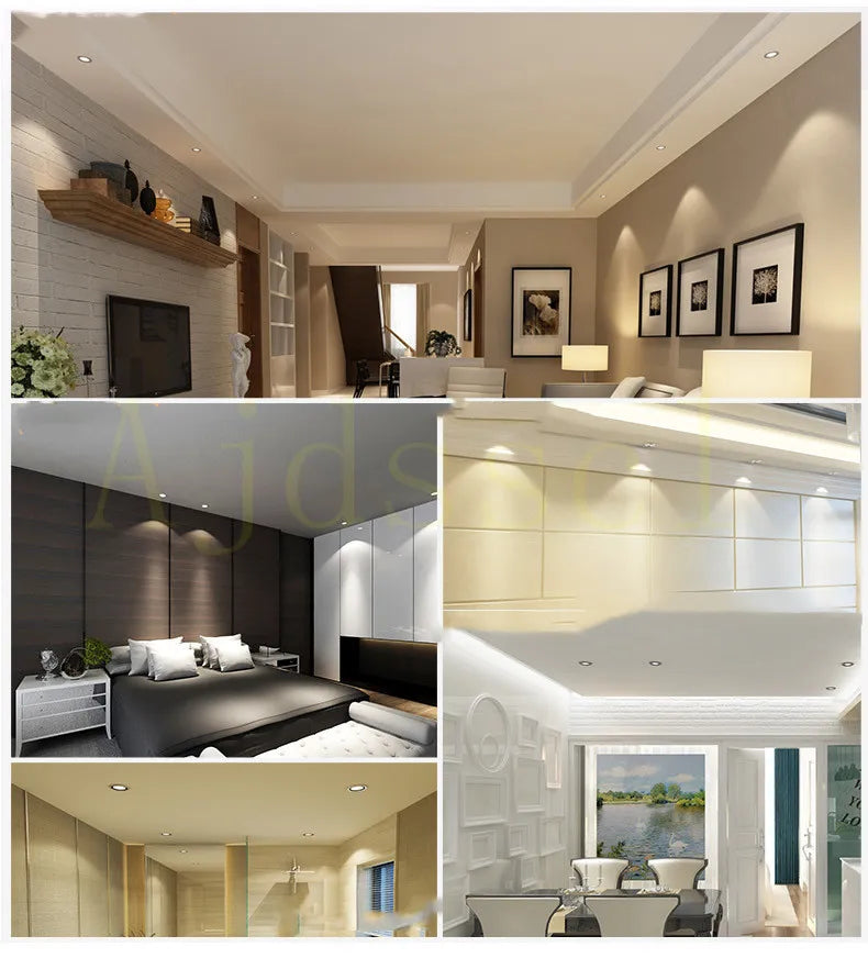 Dimmable LED Downlight Tri-tone light  110/220V Spot  5W 7W 9W 12W 15W Recessed in LED Ceiling Downlight Light Warm white Lamp