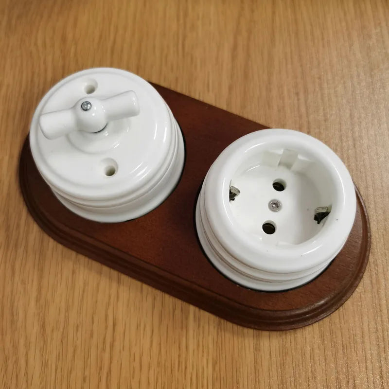 Home improvement High Quality Eu Ceramic Switch Wall Lamp Switch Smart Light Knob Switch 10A 110-220V