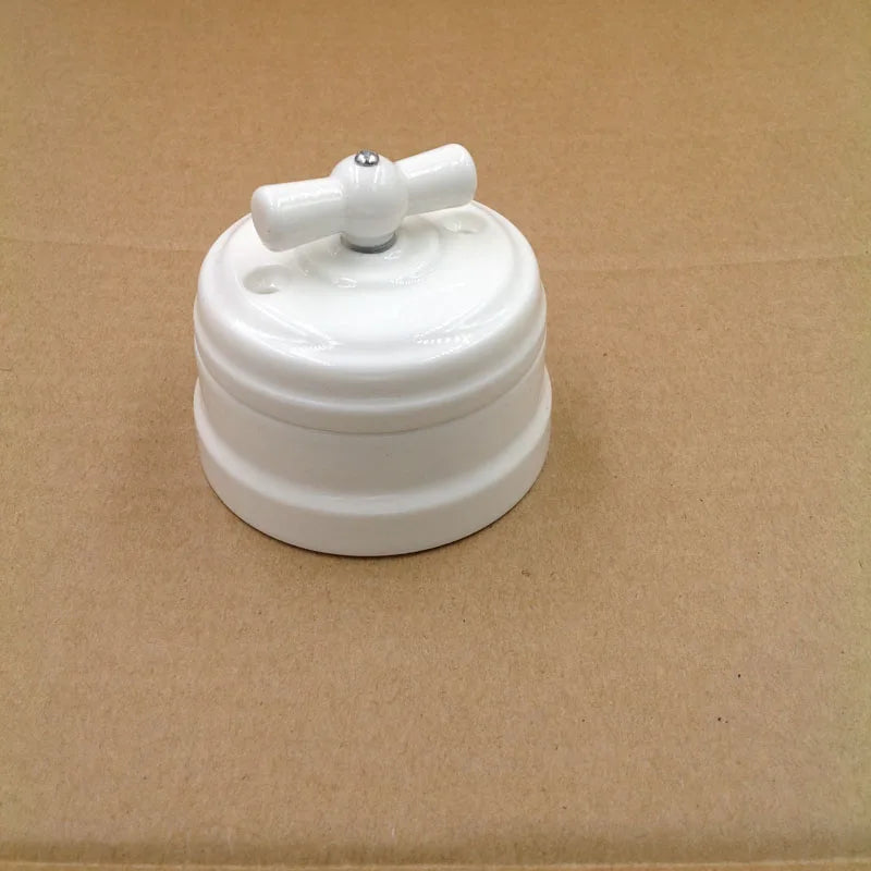 Home improvement High Quality Eu Ceramic Switch Wall Lamp Switch Smart Light Knob Switch 10A 110-220V