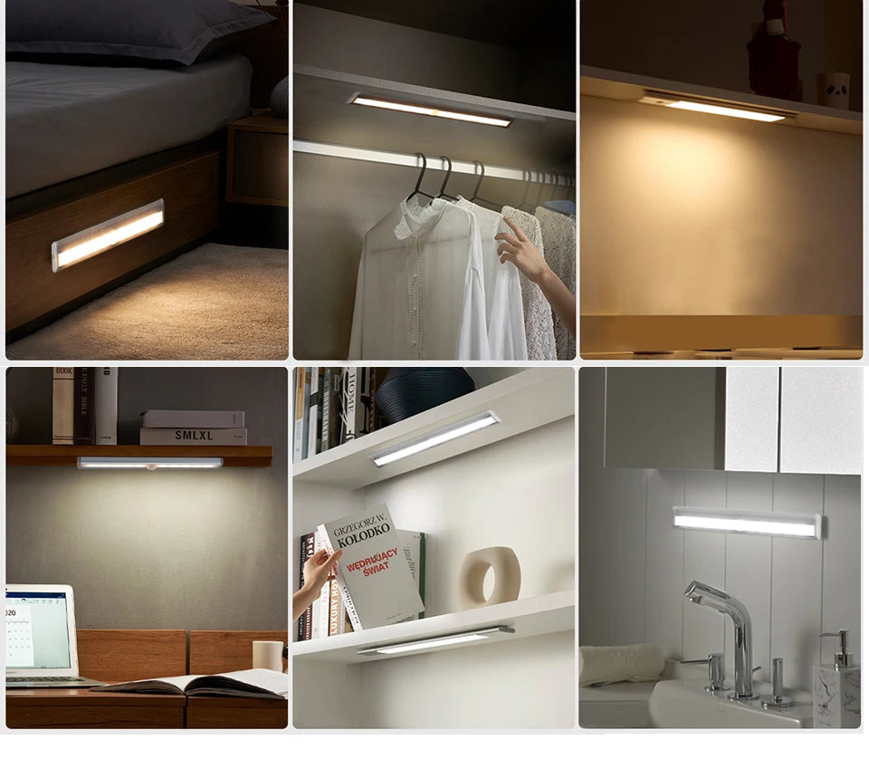 10 LEDs PIR Motion Sensor Wireless LED Night Lights LED Under Cabinet Light  For Staircase Closet Aisle Decorative Night Lamp