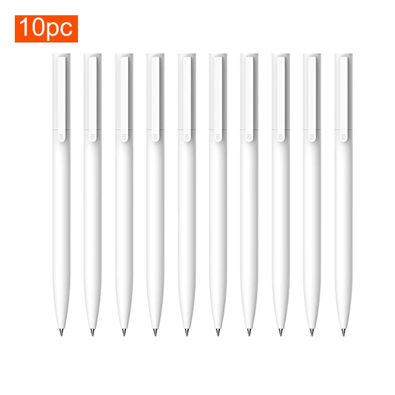 Xiaomi Gel Pen Smooth 0.5mm Writing Lightweight Grip Core Press Out Black/Blue Ink Spring Nib Signing Pen For Work Study