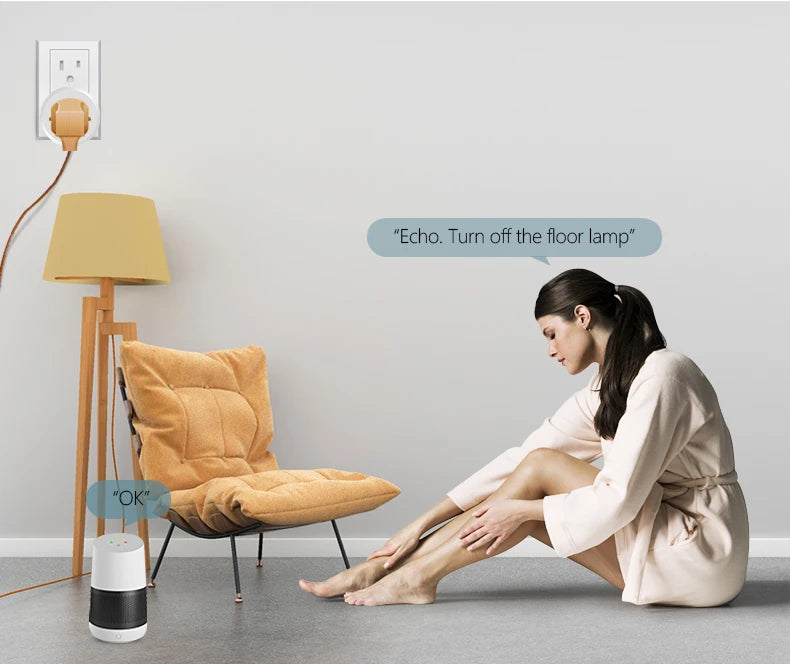 Tuya Smart Life WIFI LED Light Switch Voice Control APP Socket 15A EU Power Plug Wireless Wall Outlet For Alexa Echo Google Home
