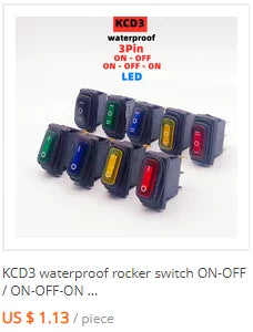 1/4pcs Car 12V 3 Pin Round Rocker Dot Boat LED Light Toggle Switch SPST ON/OFF,5A 250V/10A 125V AC
