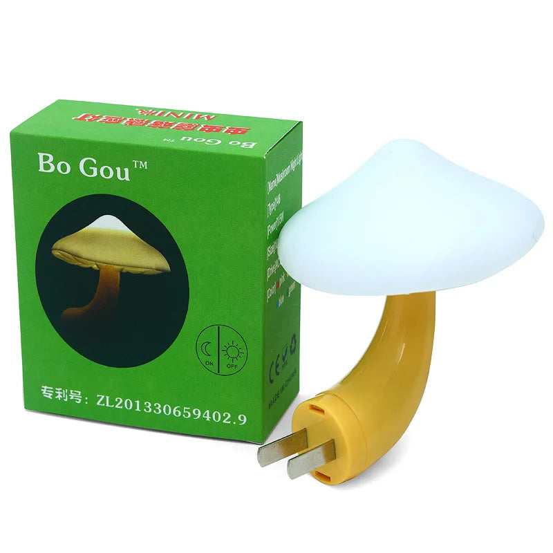 Christmas Gift LED Night Lights Mushroom Shape Automatic Sensor Bedroom Decor Wall Lamps for Kid Room Bedside Lamp US/EU Plug