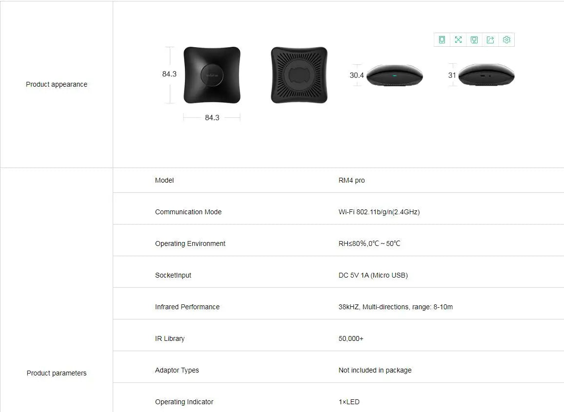 Broadlink RM4 pro IR RF HTS2 sensor accessory wifi UNIVERSAL REMOTE Smart Home Automation works with Alexa and Google Home