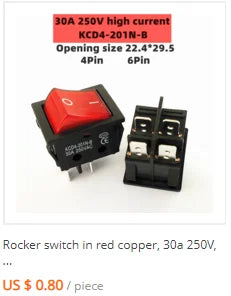 1/4pcs Car 12V 3 Pin Round Rocker Dot Boat LED Light Toggle Switch SPST ON/OFF,5A 250V/10A 125V AC
