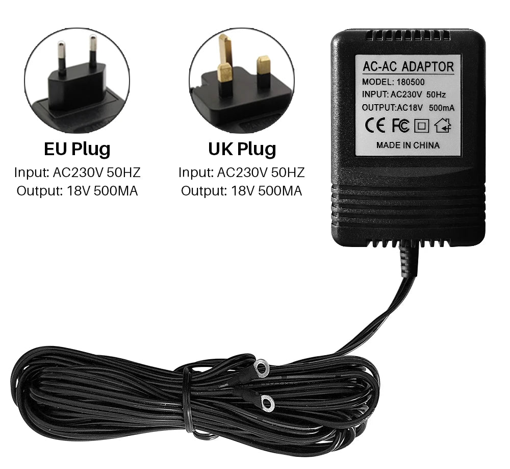18V AC Power Adapter 220V-240V Transformer Charger For Wifi Wireless Video Doorbell IP Camera Video Intercom Ring