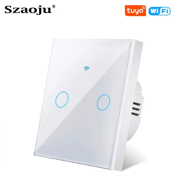WiFi Smart Switch With Neutral Wire RF433MHz EU Touch Wall Switch 1/2/3 Gang Voice Control Google Home Work Witch SmartLife APP
