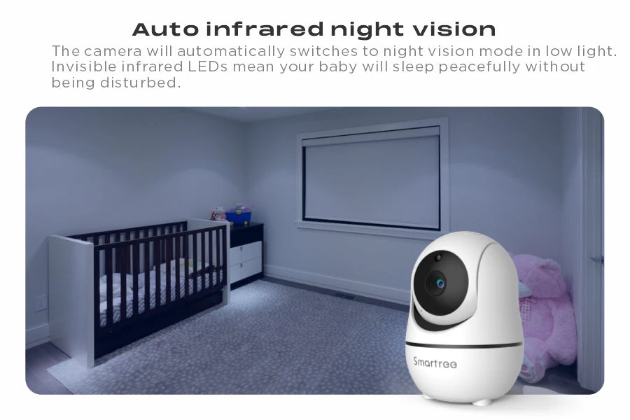 SM70 7" Video Baby Monitor, 1080P HD Display, IPS , 24Hour Battery Life, 1000ft Range, Split mode,1080p big screen with 4x zoom