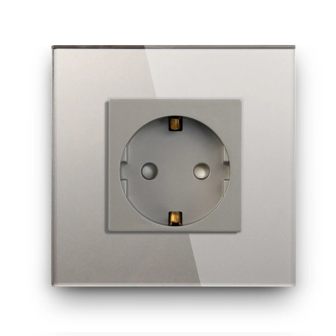BSEED EU Standard Single Wall Socket Double Power Plugs With White Black Crystal Glass Panel Triple Outlets 16A 110V-250V