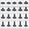50PCS 6X6X5/4.3/5.5/6/7/8/9/10/13MM Tact Switch Push Button Switch 12V 4PIN DIP Micro Switch For TV/Toys/home use Button