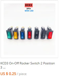 1/4pcs Car 12V 3 Pin Round Rocker Dot Boat LED Light Toggle Switch SPST ON/OFF,5A 250V/10A 125V AC