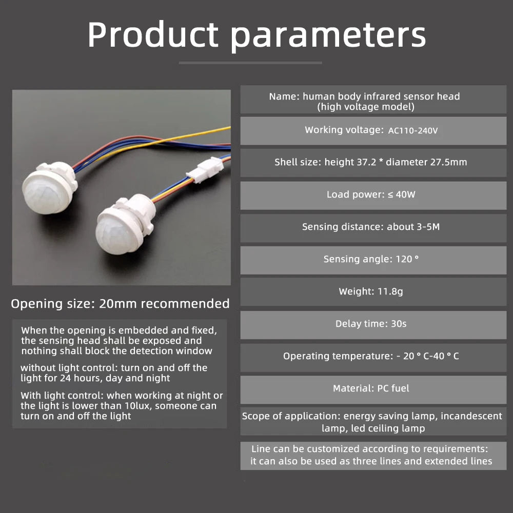 Waterproof Sensitive Auto Photo Switch AS-20 DC 12V AC 110V 220V 10A On/Off Photocell Street Light Switch Sensor Switch Tools