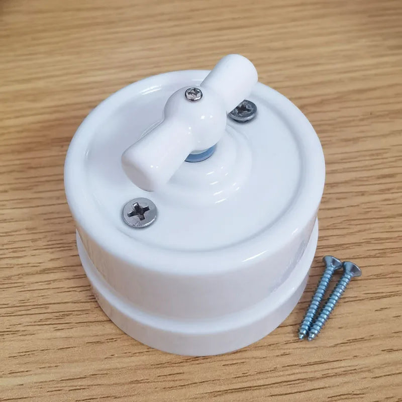 Home improvement High Quality Eu Ceramic Switch Wall Lamp Switch Smart Light Knob Switch 10A 110-220V
