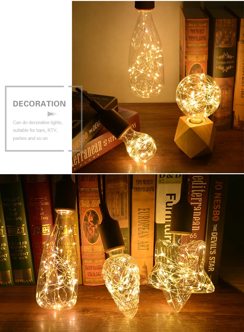 G125 G80 E27 Bulb Night Light Star Fireworks Effect table Lamp Decoration Bulb bedside Home Room Decor Light Luminaria 110V 220V