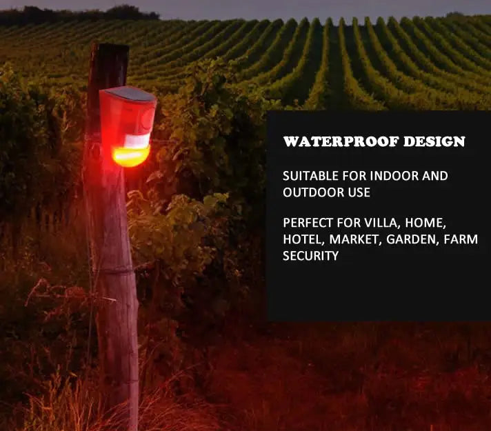 Solar Infrared Motion Sensor Alarm Motion Detector Siren Strobe With 110db Siren Strobe Light Home Garden Security Alarm System