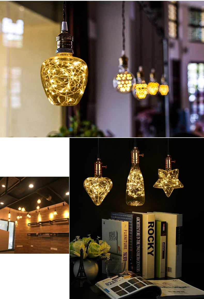 G125 G80 E27 Bulb Night Light Star Fireworks Effect table Lamp Decoration Bulb bedside Home Room Decor Light Luminaria 110V 220V
