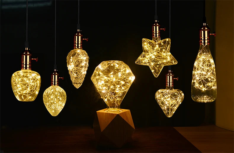 G125 G80 E27 Bulb Night Light Star Fireworks Effect table Lamp Decoration Bulb bedside Home Room Decor Light Luminaria 110V 220V