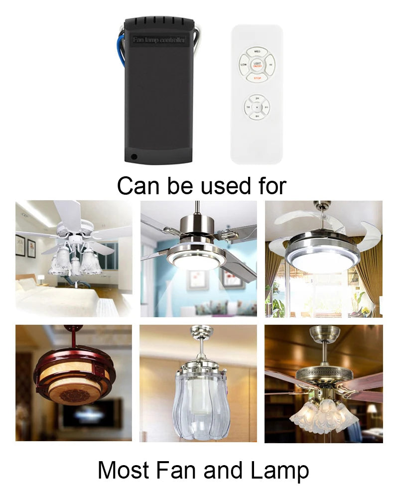 Ceiling Fan Light Remote Control Switch AC 110V 220 3 Speed Timing T4 5uF Wireless Remote Controls For Fan Lamp Light Diy Kit