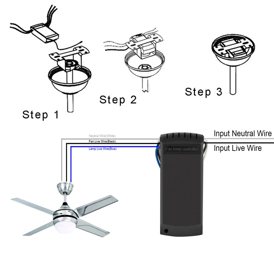Ceiling Fan Light Remote Control Switch AC 110V 220 3 Speed Timing T4 5uF Wireless Remote Controls For Fan Lamp Light Diy Kit