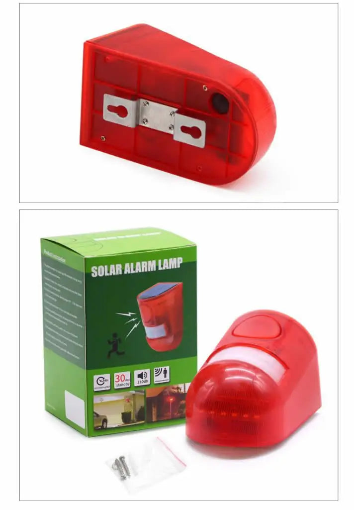 Solar Infrared Motion Sensor Alarm Motion Detector Siren Strobe With 110db Siren Strobe Light Home Garden Security Alarm System