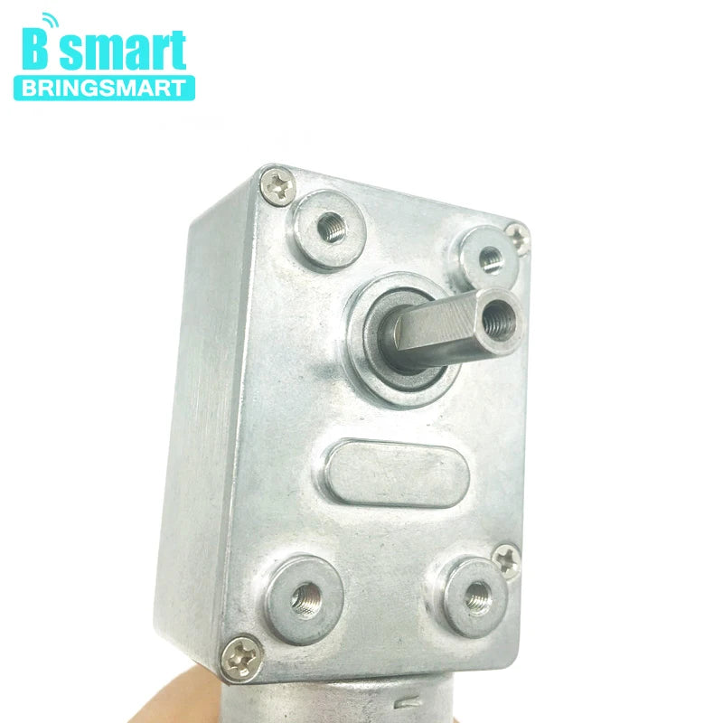 Bringsmart JGY-370 Worm Gear Motor 6v High Torque 12V DC Motor Low Speed 12 Volt Reducer Micro Self-lock Electric Motor