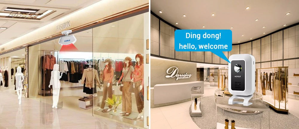 KERUI M7 Wireless Welcome Motion Sensor Security Alarm 32 Songs DoorBell Chime Smart Home LED Night Light Door Window Store Shop