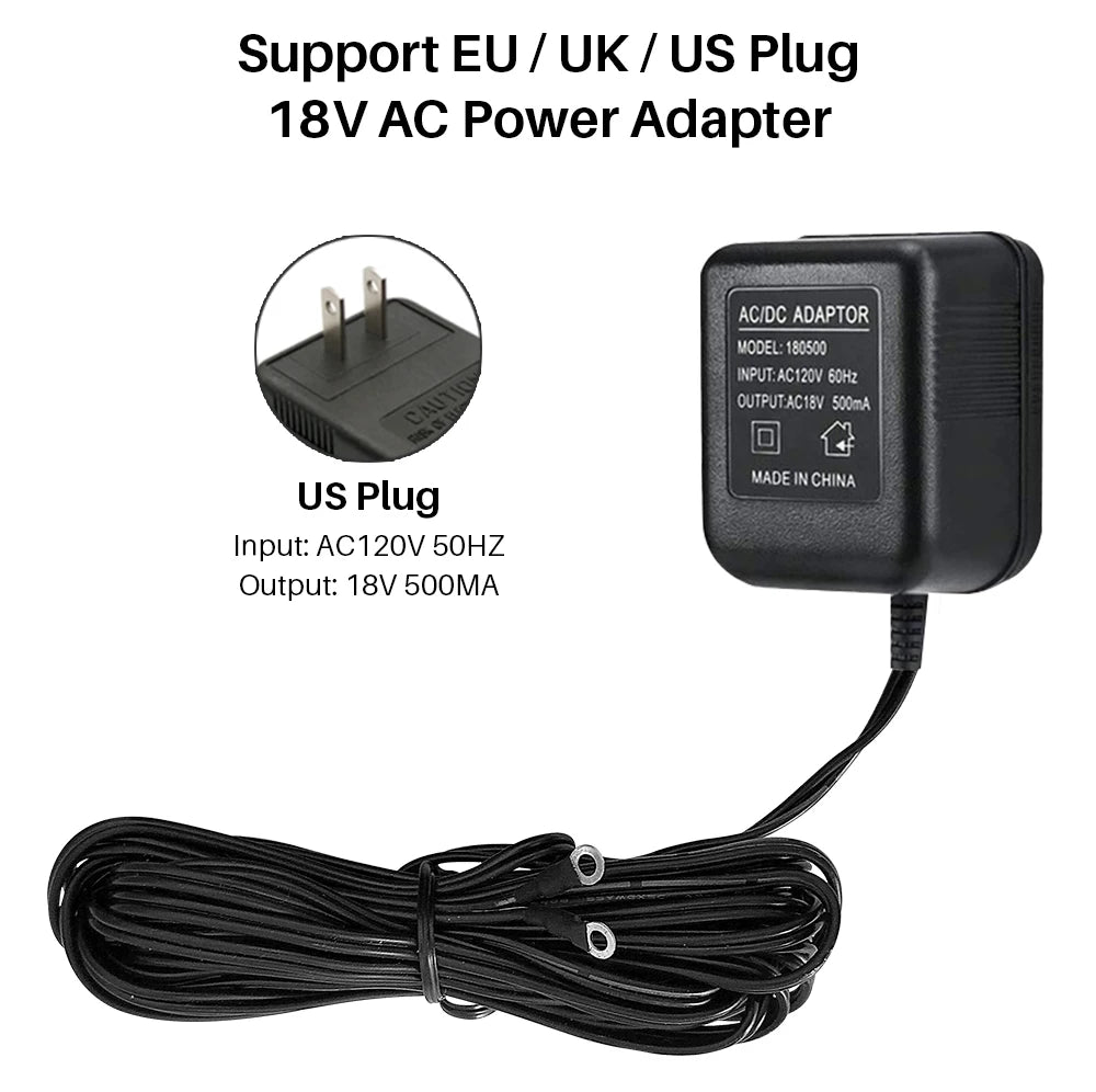 18V AC Power Adapter 220V-240V Transformer Charger For Wifi Wireless Video Doorbell IP Camera Video Intercom Ring