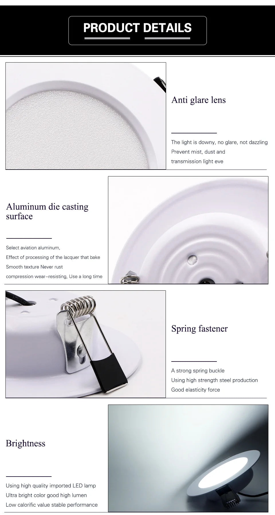 Dimmable LED Downlight Tri-tone light  110/220V Spot  5W 7W 9W 12W 15W Recessed in LED Ceiling Downlight Light Warm white Lamp