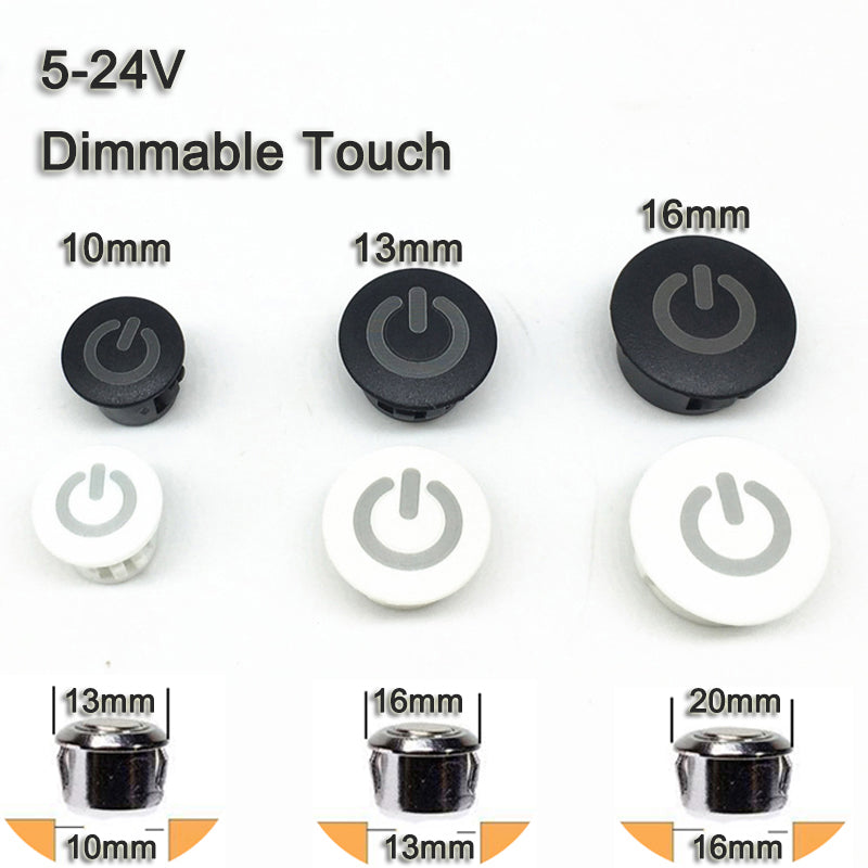 Smart Home Touch Sensor Button Dimmable Controller 19mm Switch for DC5V 12V 24V Smart Home Led Tape LED Dimmer Customized