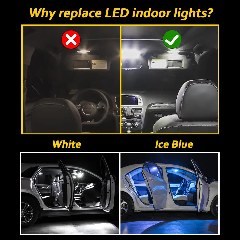 MDNG Canbus LED Interior Map Dome Light Kit For Ford Taurus 2001-2010 2011 2012 2013 2014 2015 2016 2017 2018 2019 Car Led Bulbs