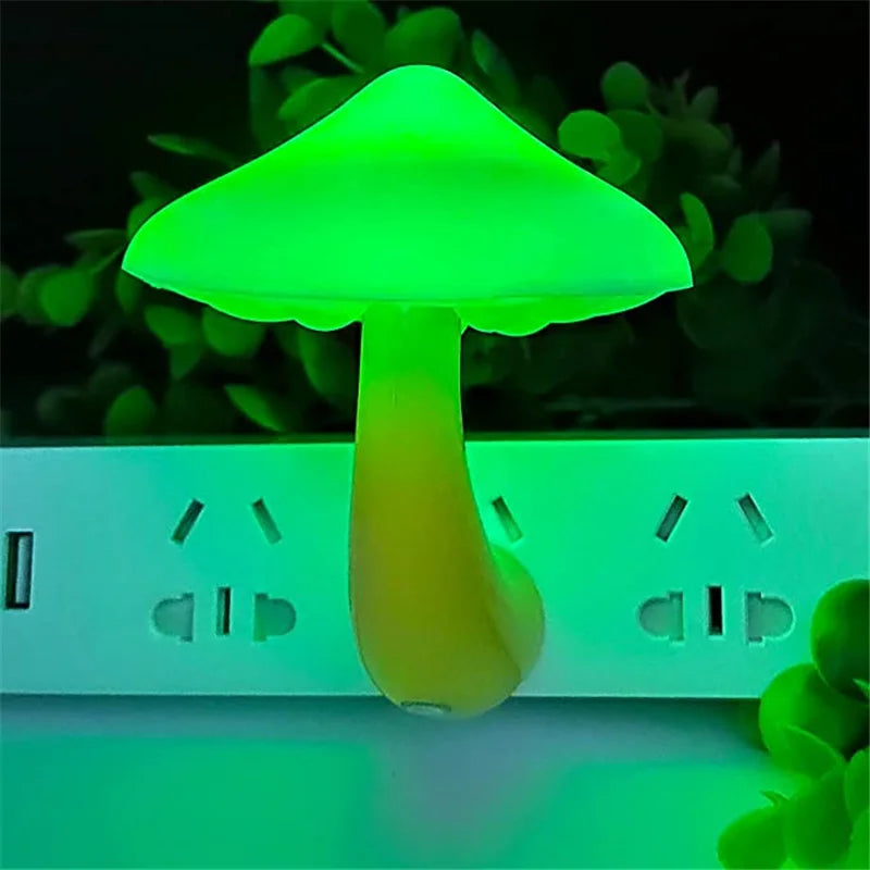 Christmas Gift LED Night Lights Mushroom Shape Automatic Sensor Bedroom Decor Wall Lamps for Kid Room Bedside Lamp US/EU Plug