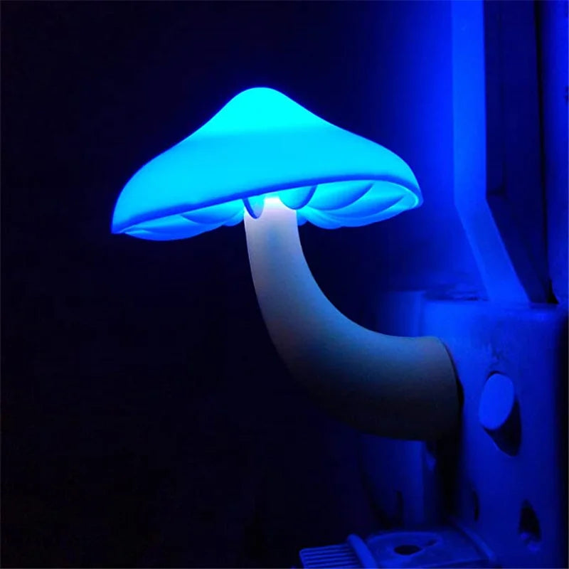 Christmas Gift LED Night Lights Mushroom Shape Automatic Sensor Bedroom Decor Wall Lamps for Kid Room Bedside Lamp US/EU Plug